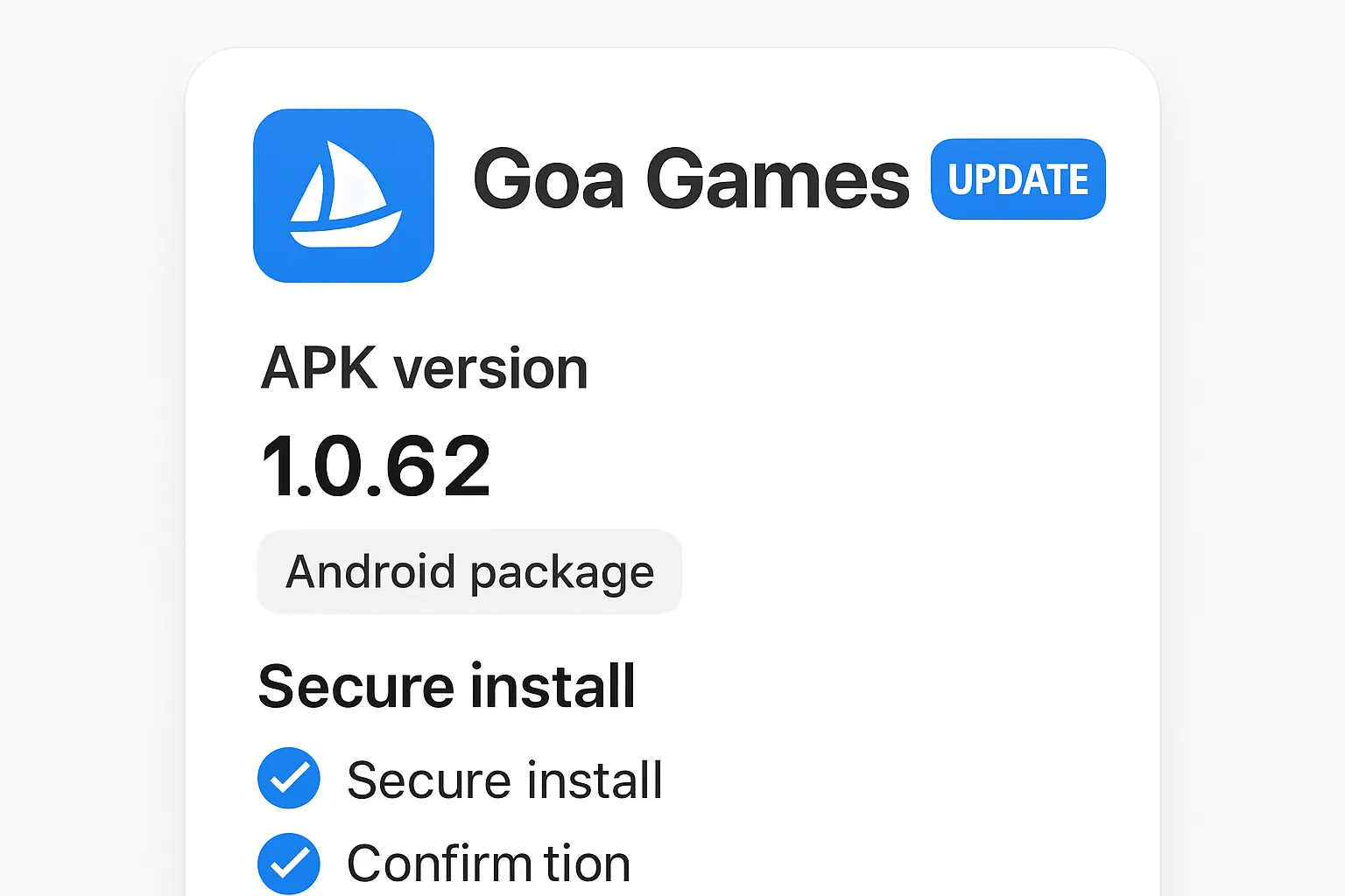 Goa Games version details